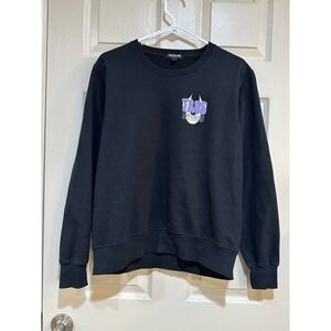 True Religion Mens Buddha Guitar Graphic Crewneck Sweatshirt Black Purple Size M